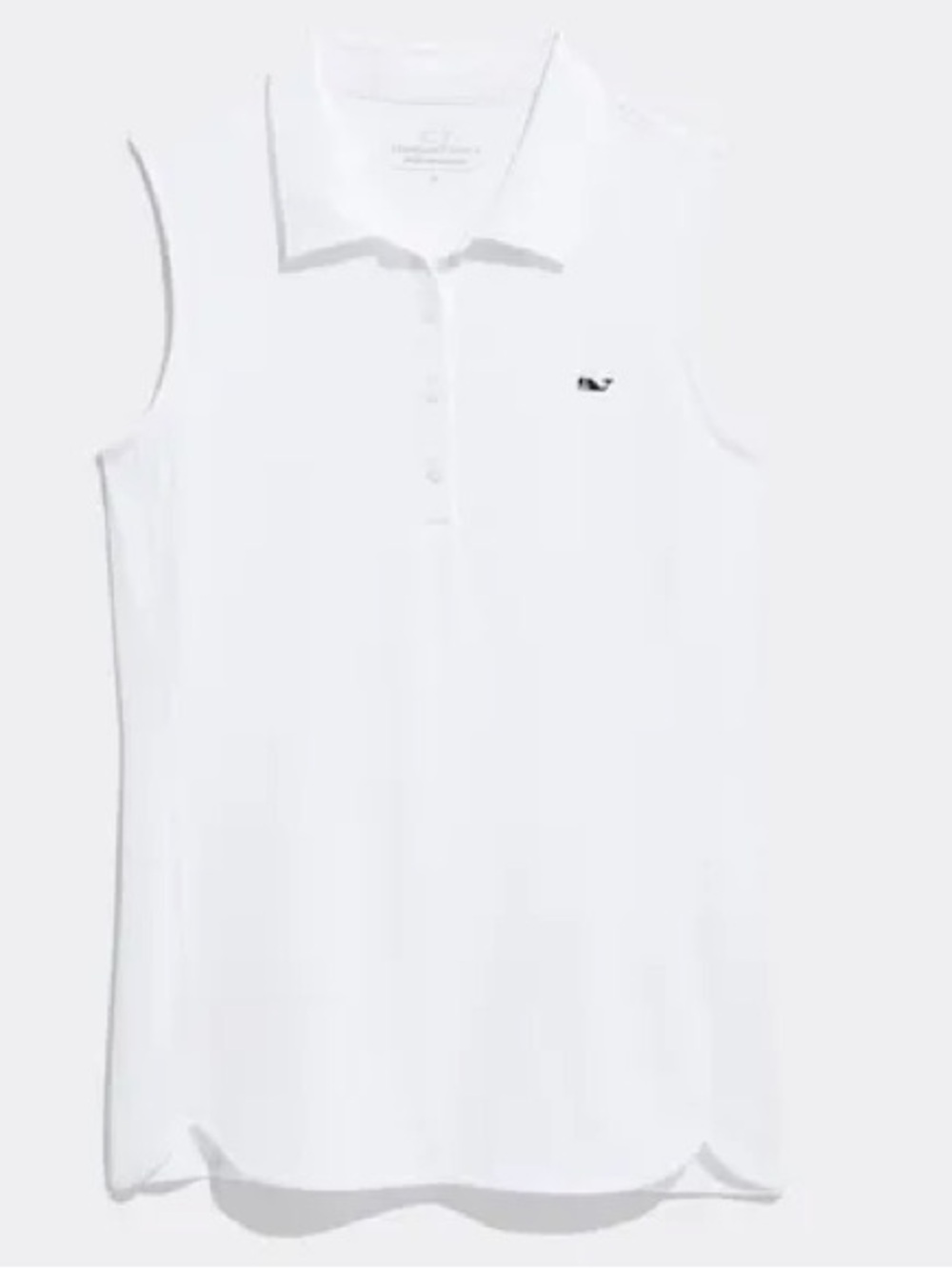 VINEYARD VINES Performance White Sleeveless Polo Tank Top